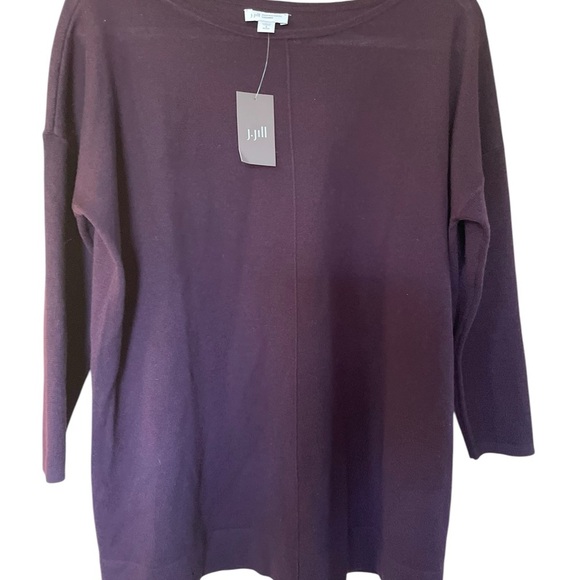 J. Jill Purple Marino Wool Long Sleeve Top - Picture 1 of 6